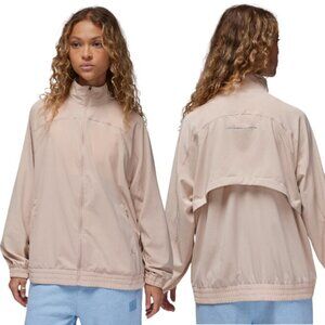 NWT Jordan Sport Dri-Fit Woven Jacket Women's Medium Beige Full Zip Windbreaker